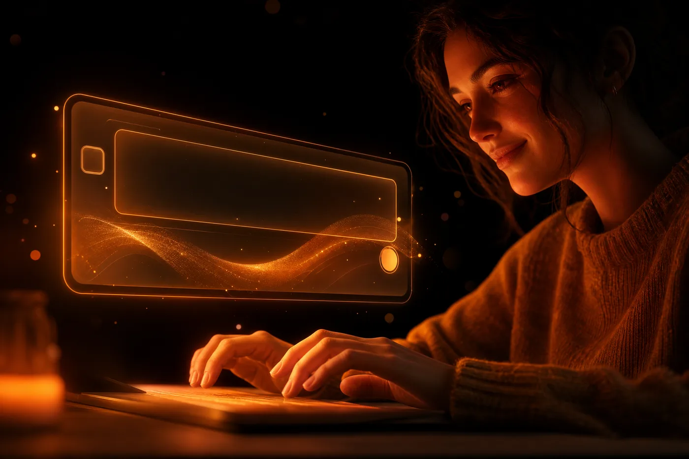 A person using AI through a simple plain language interface, showing that you can learn AI without coding